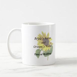 Sonnenblumenschutzmittel für Hochzeitsprodukte Kaffeetasse