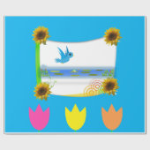 Sonnenblumenschutzpapier Geschenkpapier (Flach)