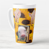 Sonnenblumenschweine Latte-Tasse Milchtasse (Linke Ecke)