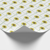 Sonnenblumenskizze auf Weiß Geschenkpapier (Ecke)