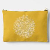 Sonnenblumenskizze Moderner Individuelle Name Zubehörtasche (Rückseite)