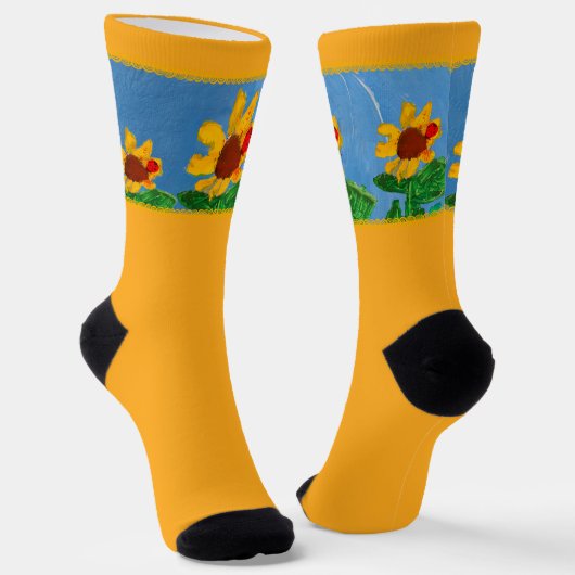 Sonnenblumensocken Crew Socken (Gewinkelt)