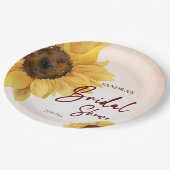 Sonnenblumensommer Herbst Brautparty gedruckt Pappteller (Schrägansicht)