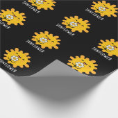 Sonnenblumensonne und Blume blühen dunkel BG Geschenkpapier (Ecke)