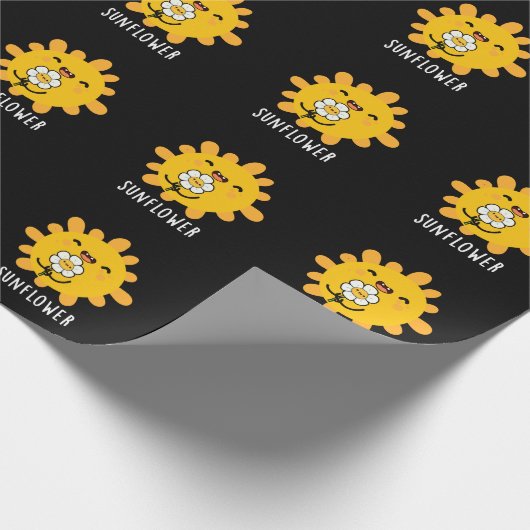 Sonnenblumensonne und Blume blühen dunkel BG Geschenkpapier (Ecke)
