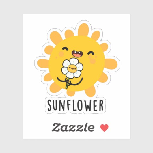 Sonnenblumensonne und Blume Pub Aufkleber (Blatt)