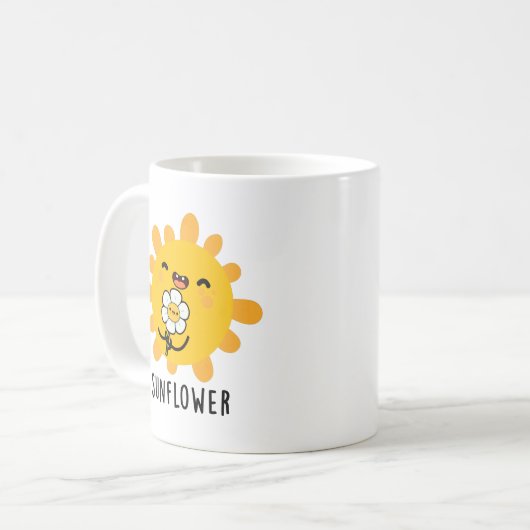 Sonnenblumensonne und Blume Pub Kaffeetasse (Vorderseite Links)