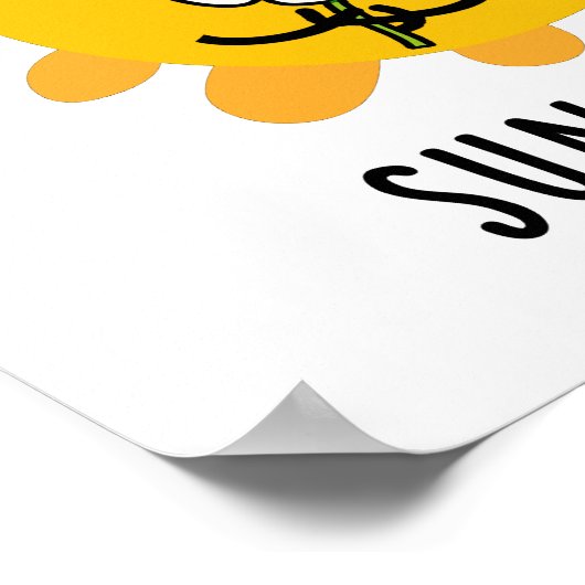 Sonnenblumensonne und Blume Pub Poster (Ecke)