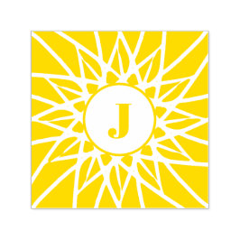 Sonnenblumensonnenblume Erste Monogramm Permastempel