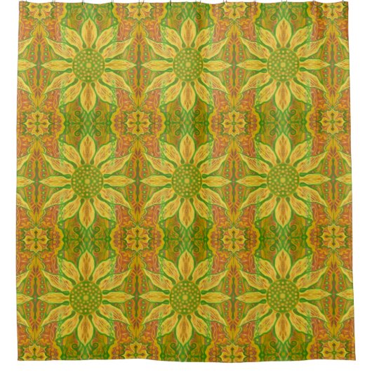 Sonnenblumensonnenblumen Bohemisch blühend Gelb gr Duschvorhang (Vorderseite)