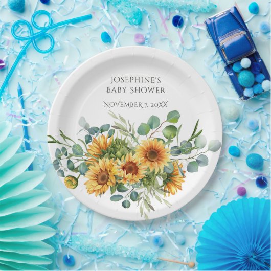 Sonnenblumensonnendusche Pappteller (Party)