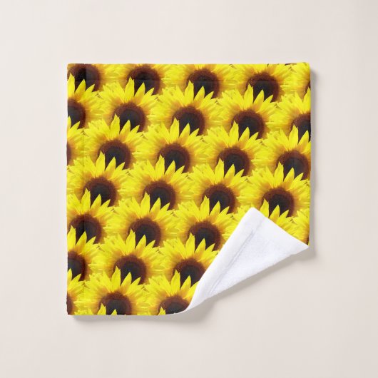Sonnenblumenspass in der Sonne Badhandtuch Set (Waschlappen)