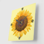 Sonnenblumensperre Quadratische Wanduhr (Winkel)