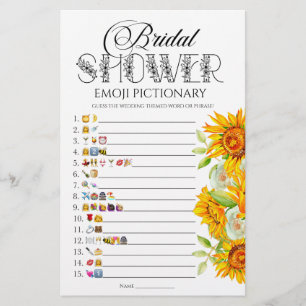 Sonnenblumenspiel Emoji-Brautparty