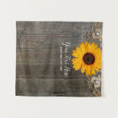 Sonnenblumenspitze Hochzeitskabine Foto Hintergrun Wandteppich (Vorderseite (Horizontal))