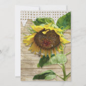 Sonnenblumenspitze Vintage Rustikale Holzbäume Einladung (Rückseite)