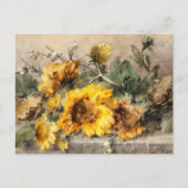 Sonnenblumenspritze auf einem Steinmehl Postkarte (Vorderseite)