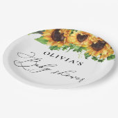 Sonnenblumenspülung für Babydusche Pappteller (Schrägansicht)