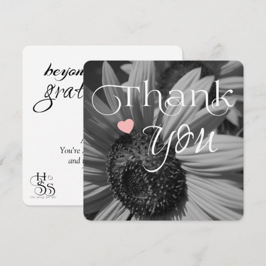 Sonnenblumenstärke Danke Karten (Vorne/Hinten)