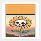 Sonnenblumensticker Quadratischer Aufkleber (Vorderseite)