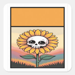 Sonnenblumensticker Quadratischer Aufkleber