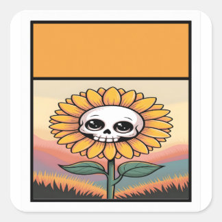 Sonnenblumensticker Quadratischer Aufkleber