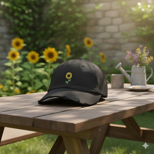 Sonnenblumenstickerhut | Einfache kleine Blume Des Bestickte Baseballkappe