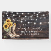 Sonnenblumenstiefel und Brautparty Bubbly - Empfan Banner (Horizontal)