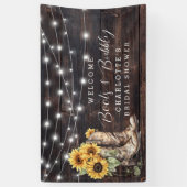 Sonnenblumenstiefel und Brautparty Bubbly - Empfan Banner (Vertikal)