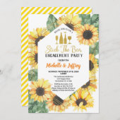 Sonnenblumenstock Die Bar Engagement-Partei Einladung (Vorne/Hinten)