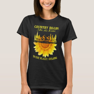Sonnenblumenstrassen bringen mich Zuhause Funny Ba T-Shirt