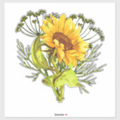 Sonnenblumenstrauch Aufkleber (Blatt)