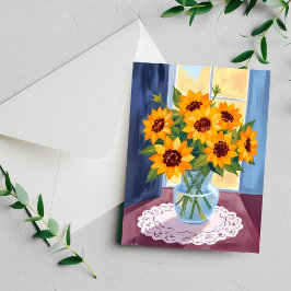 Sonnenblumenstrauß Aquarell Blumenmalerei Karte