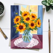 Sonnenblumenstrauß Aquarell-Blumenmalerei