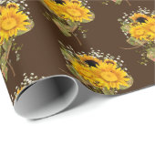Sonnenblumenstrauß auf braun geschenkpapier (Rolleneckpunkt)
