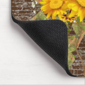 Sonnenblumenstrauß auf Ziegelskizze Mousepad (Ecke)