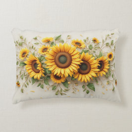 Sonnenblumenstrauß Botanische Kunst Dekokissen
