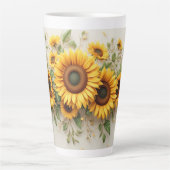 Sonnenblumenstrauß Botanische Kunst Milchtasse (Vorderseite)
