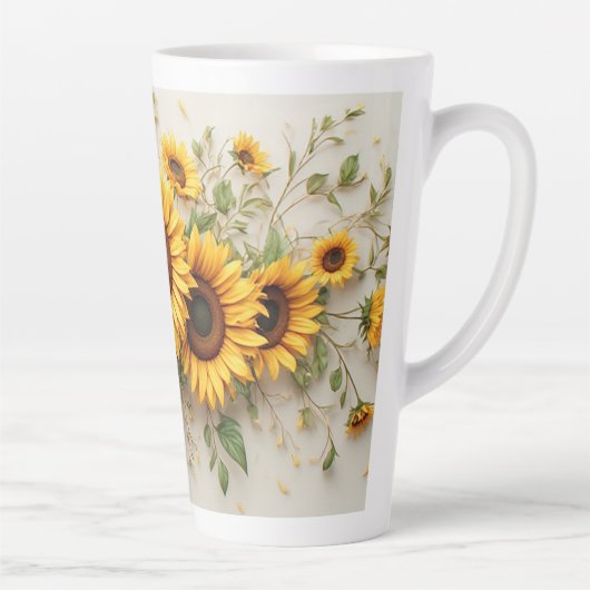 Sonnenblumenstrauß Botanische Kunst Milchtasse (Rechts)