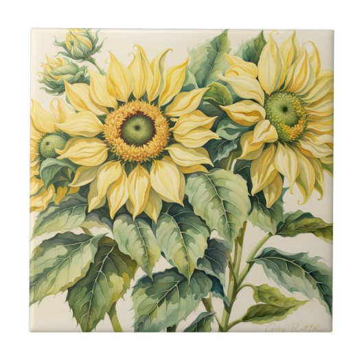 Sonnenblumenstrauß Fliese (Vorderseite)