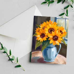Sonnenblumenstrauß Florale Aquarellkarte