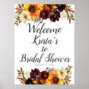 Sonnenblumenstrauß Florale Willkommens-Hochzeitsdu Poster