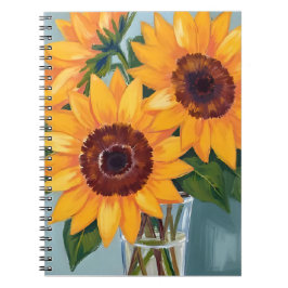 Sonnenblumenstrauß | Gelbe Aquarellblumen Notizblock