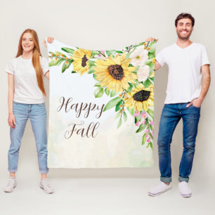 Sonnenblumenstrauß mit anpassbarem Text Fleecedecke