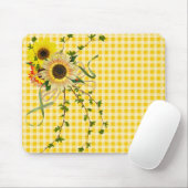 Sonnenblumenstrauß mit Damenbulle Mousepad (Mit Mouse)