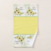 Sonnenblumenstrauß mit individuellem Text Badhandtuch Set (Handtuch)