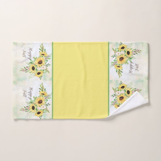 Sonnenblumenstrauß mit individuellem Text Badhandtuch Set (Handtuch)
