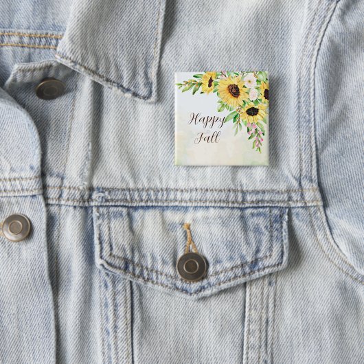Sonnenblumenstrauß mit individuellem Text Button (Beispiel)