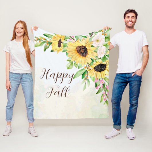 Sonnenblumenstrauß mit individuellem Text Fleecedecke (Beispiel)