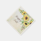 Sonnenblumenstrauß mit individuellem Text Serviette (Ecke)